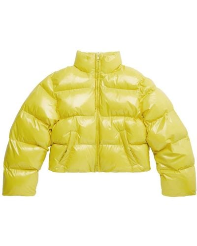 Balenciaga Cropped Puffer Jacket - Yellow
