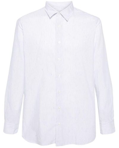 Lardini Striped Linen-blend Shirt - White