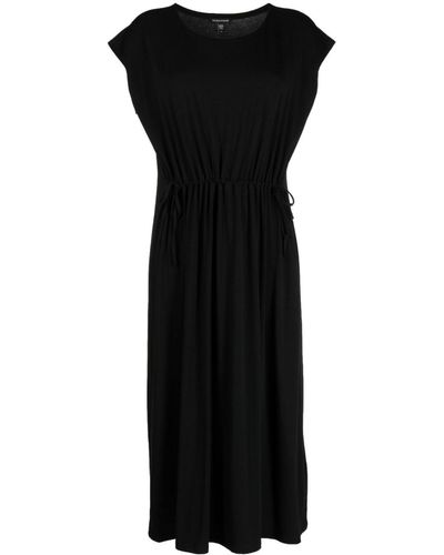 Eileen Fisher Boat-neck Shift Midi Dress - Black