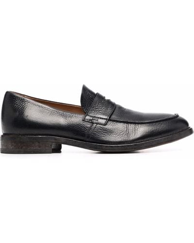 Moma Penny-slot Leather Loafers - Black