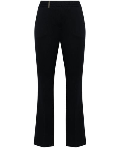 Peserico Ottoman Fine-ribbed Flared Trousers - Black