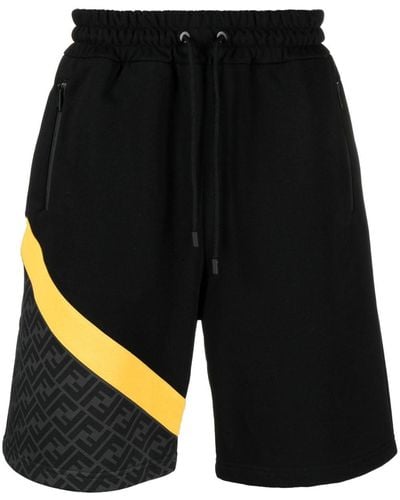 Fendi Logo-print Drawstring Shorts - Black