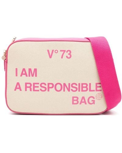 V73 Responsibility Bis Canvas Tote Bag - Pink