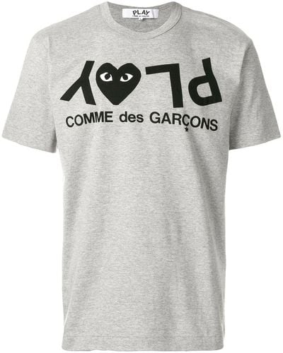 COMME DES GARÇONS PLAY Reverse-logo-print Cotton-jersey T-shirt X - Grey