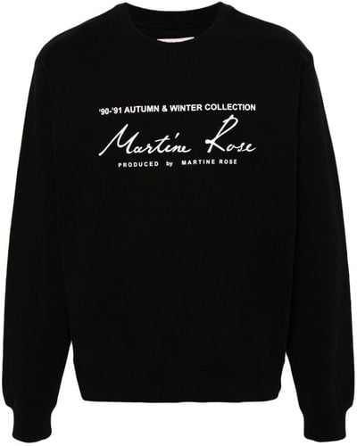 Martine Rose Sweat en coton à logo imprimé - Noir