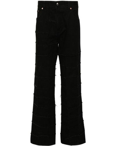 ANDERSSON BELL New Patchwork Mid-rise Wide-leg Jeans - Black