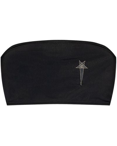 Rick Owens X Champion Logo-embroidered Bandeau Crop Top - Black