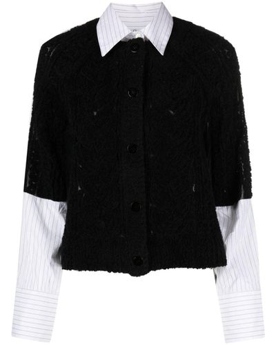 Aviu Chunky-knit Layered Sweater - Black