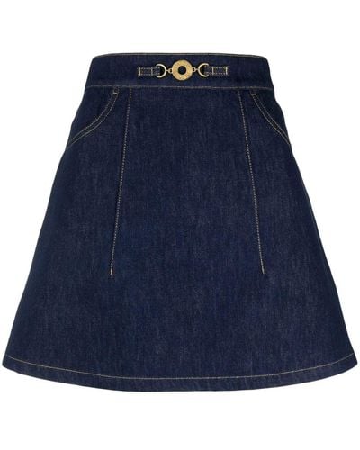 Patou Rodeo Blue Organic Cotton Denim Skirt