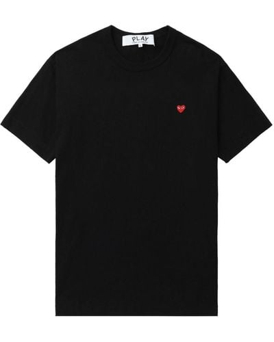 COMME DES GARÇONS PLAY Logo-appliqué Cotton T-shirt - Black