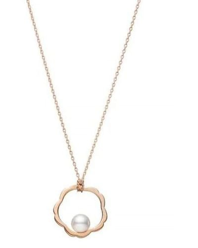 Mikimoto Rose Gold Pearl Pendant Necklace - メタリック