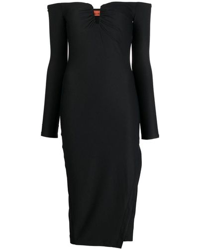 Alix Vestido Parke midi con hombros descubiertos - Negro