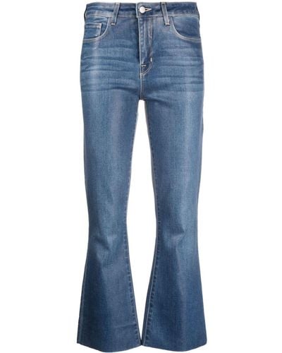 L'Agence Kendra Flared Cropped Jeans - Blue