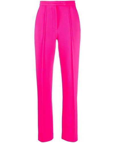 Styland Wool Straight-leg Pants - Pink