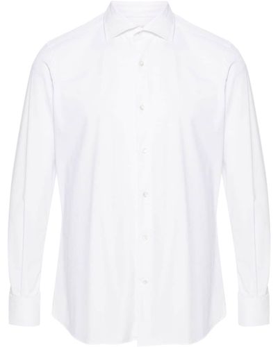 Glanshirt Long-sleeve stretch-jersey shirt - Weiß