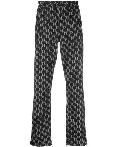 Karl Lagerfeld Logo Straight-leg Jeans - Gray