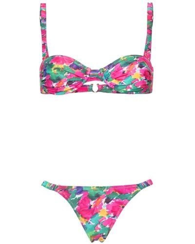 Reina Olga Marti Abstract-pattern Bikini Set - Pink