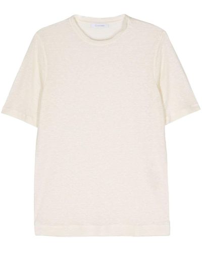 Cruciani Halb transparentes Leinen-T-Shirt - Weiß