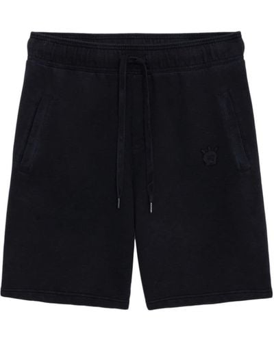 Zadig & Voltaire Party Skull Cotton Shorts - Black