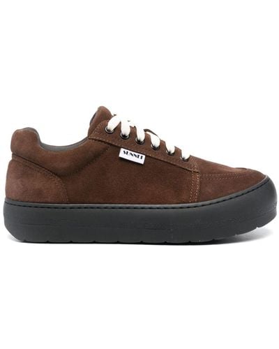 Sunnei Dreamy Lace-up Suede Sneakers - Brown