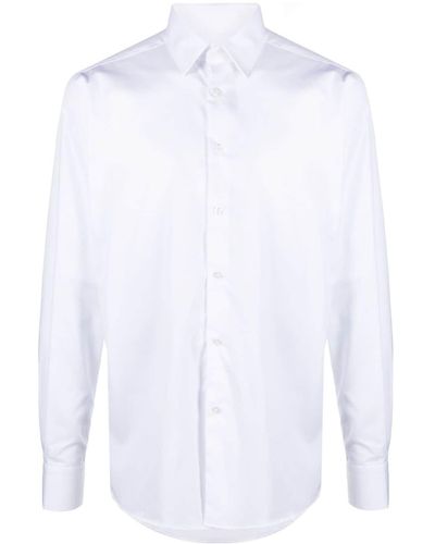 Karl Lagerfeld Long-sleeve Linen Blend Shirt - White