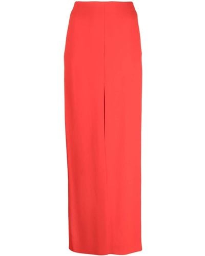 Patou Crepe High-waisted Maxi Skirt - Red