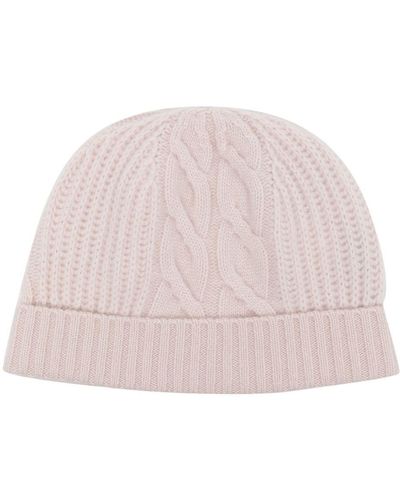 N.Peal Cashmere Cable-knit Organic Cashmere Beanie - Natural