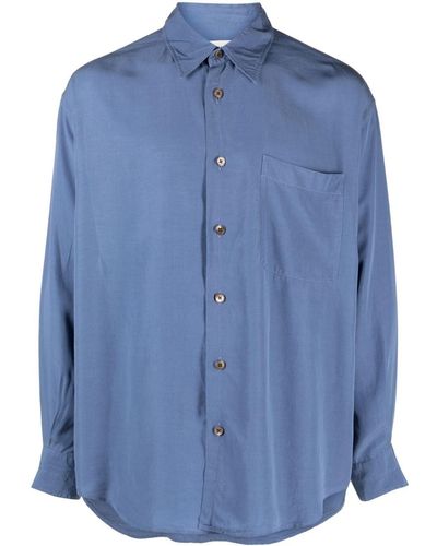 Lemaire Hemd mit Satins - Blau
