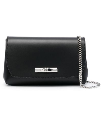 Longchamp Roseau Leather Crossbody Bag - Black