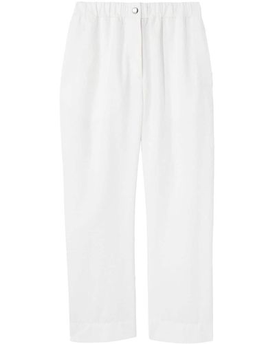 Proenza Schouler Pantalon en coton mélangé à coupe droite - Blanc