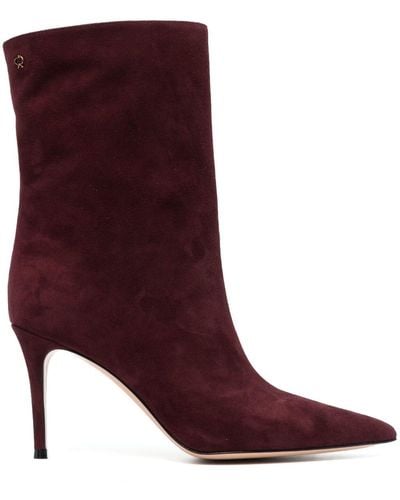 Gianvito Rossi Riccas 90mm Leather Boots - Purple