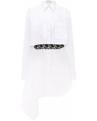 JW Anderson Lace-insert Shirt Dress - White