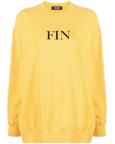 Undercover Graphic-print Cotton Sweatshirt - Yellow