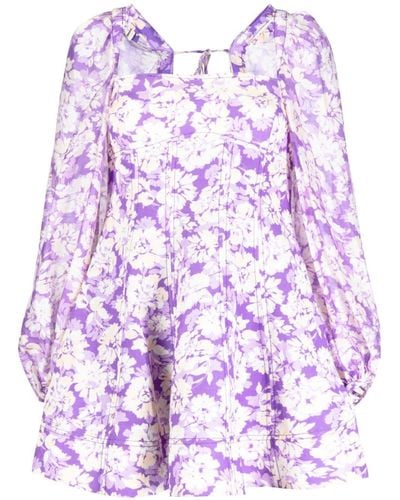 Acler Ardanary Violet-print Minidress - Purple