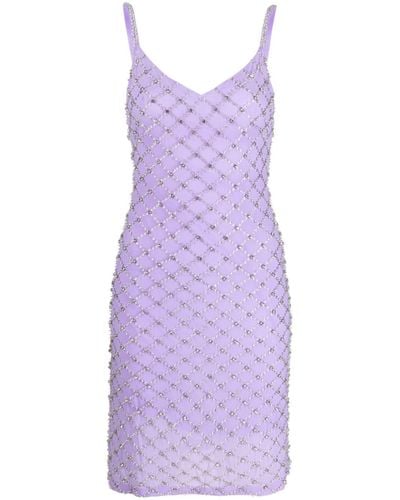 P.A.R.O.S.H. Crystal-embellished Short Dress - Purple