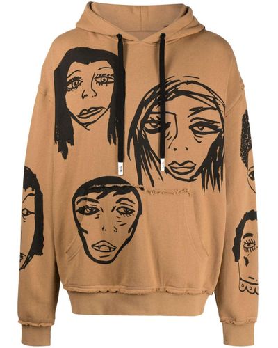 Haculla They're Watching Cotton Hoodie - Brown