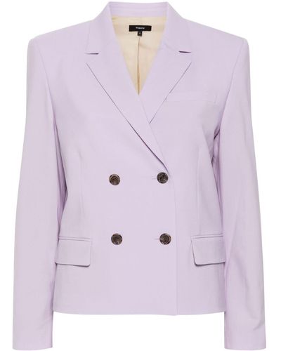 Theory Double-breasted Blazer - Purple