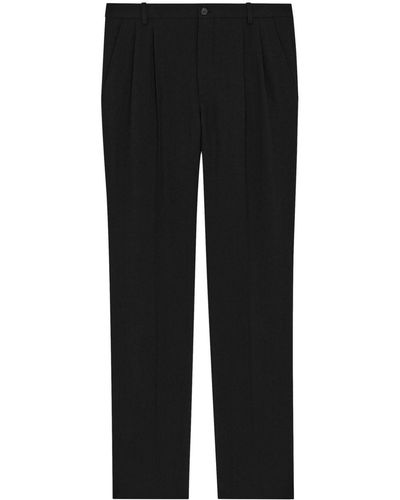 Saint Laurent Pantalones de vestir lisos - Negro
