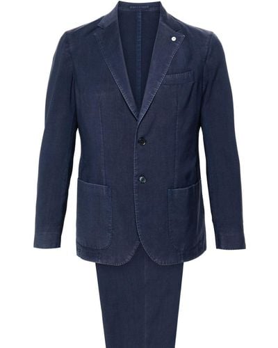 Luigi Bianchi Single breasted virgin wool suit - Azul