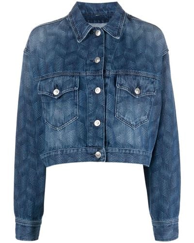 Isabel Marant Stripe-pattern Denim Jacket - Blue