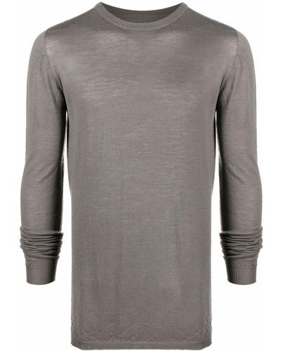 Rick Owens Jersey con cuello redondo - Gris