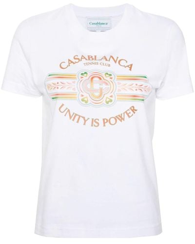 Casablancabrand Unity Is Power Cotton T-shirt - White