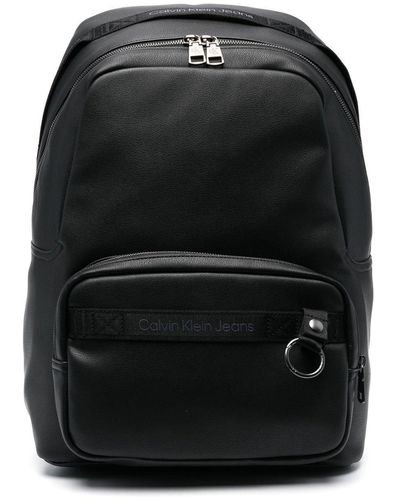 Calvin Klein Logo-detail Zip-up Backpack - Black