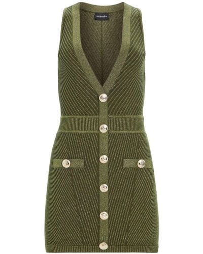 retroféte Ellison Ribbed-knit Minidress - Green