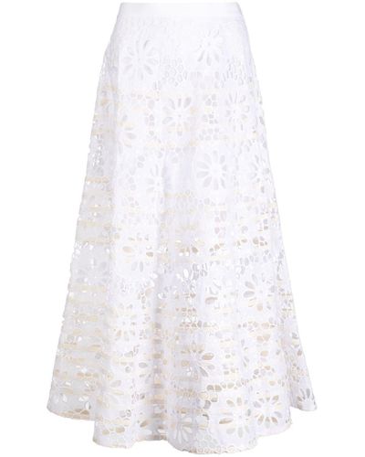 Tory Burch Rok Met Broderie Anglaise - Wit