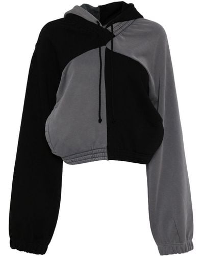 PROTOTYPES Panelled colour-block hoodie - Schwarz