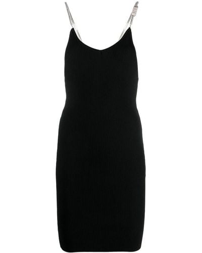 Gcds Short Dress With Rhinestones - Black