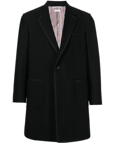 Thom Browne Single-breasted Wool Coat - Black