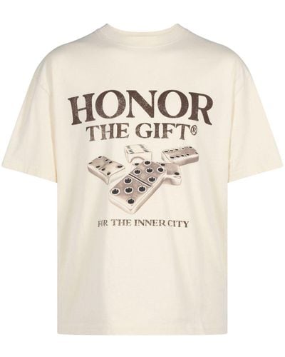 Honor The Gift Dominoes Tシャツ - ナチュラル