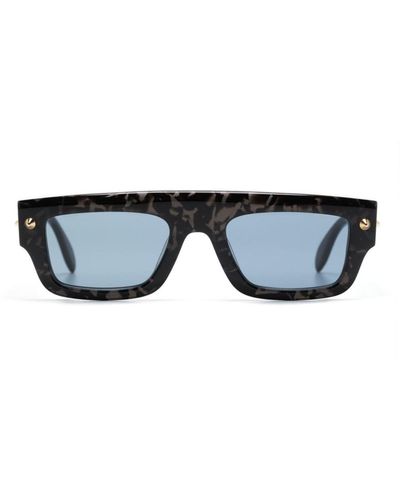 Alexander McQueen Gafas de sol con montura rectangular - Negro